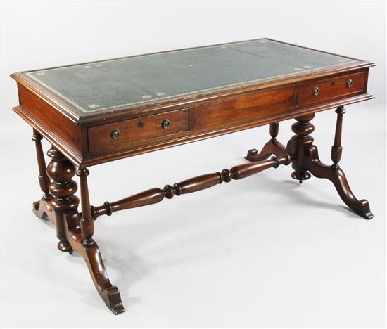 Victorian style mahogany writing table(-)